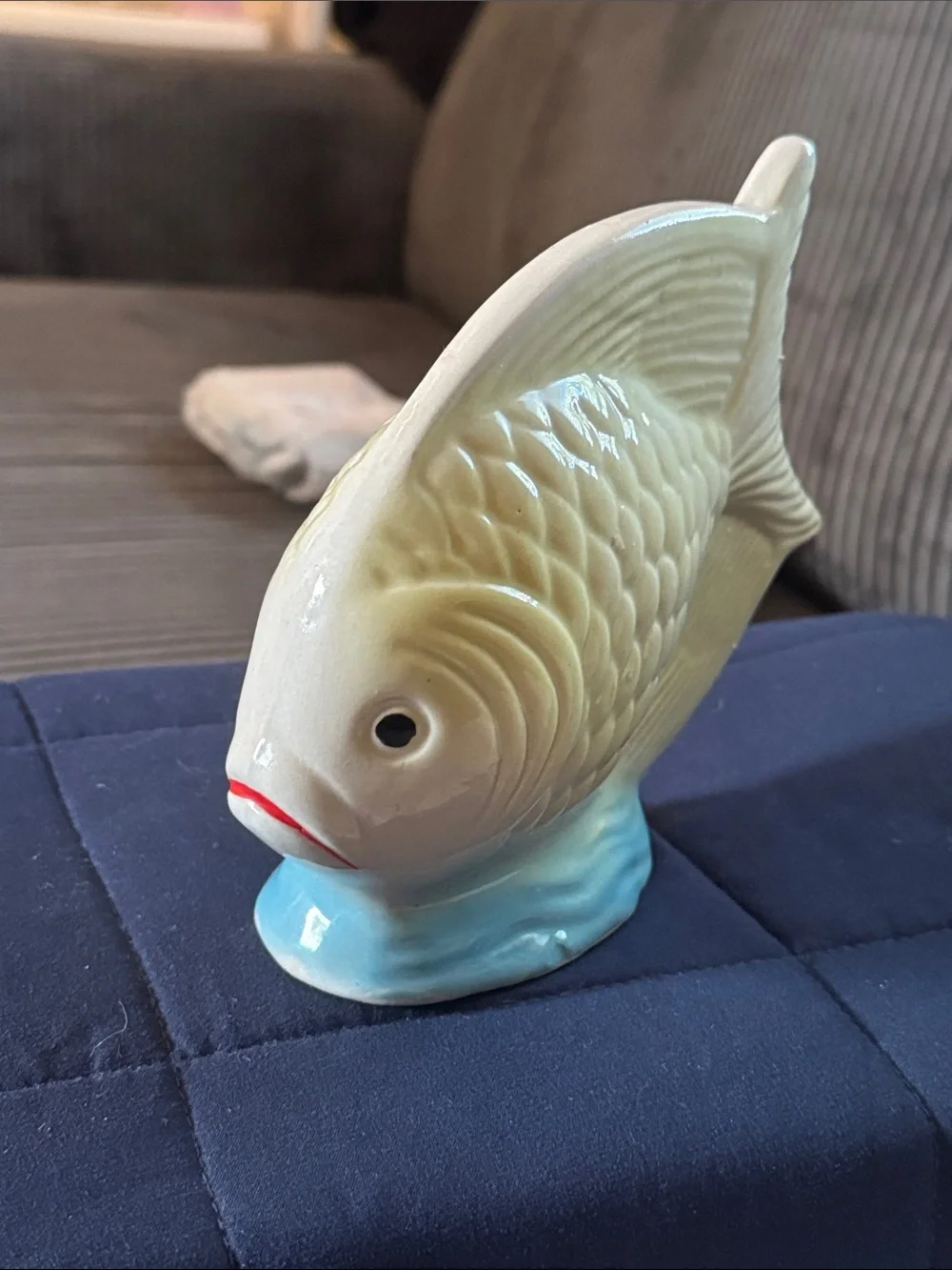 Handcrafted Collectibles fish figurine made in Brazil calming colors.